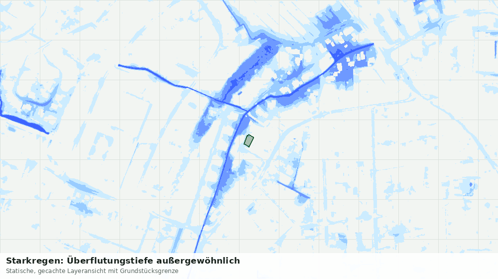 Statische Kartenansicht: Starkregen: Überflutungstiefe außergewöhnlich