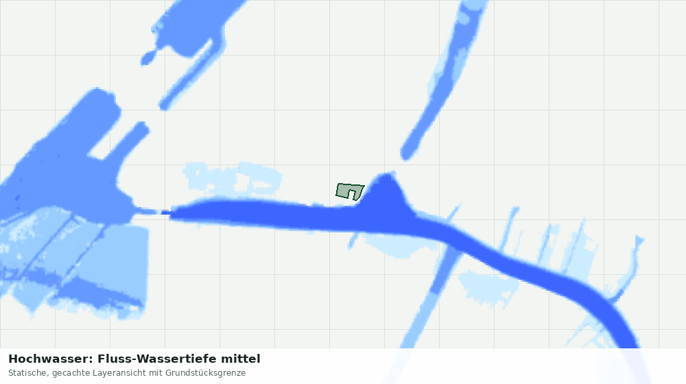 Statische Kartenansicht: Hochwasser: Fluss-Wassertiefe mittel
