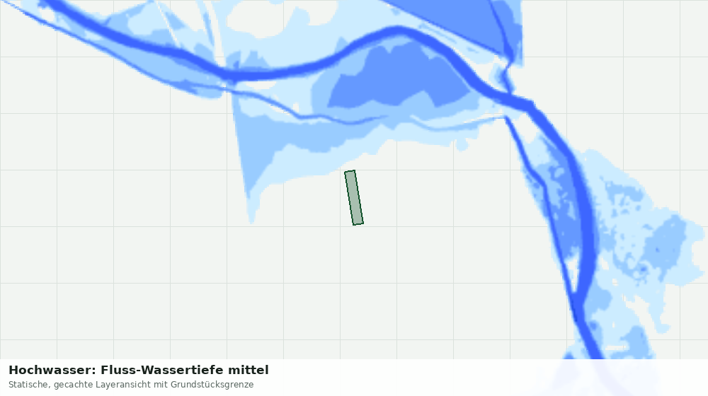 Statische Kartenansicht: Hochwasser: Fluss-Wassertiefe mittel