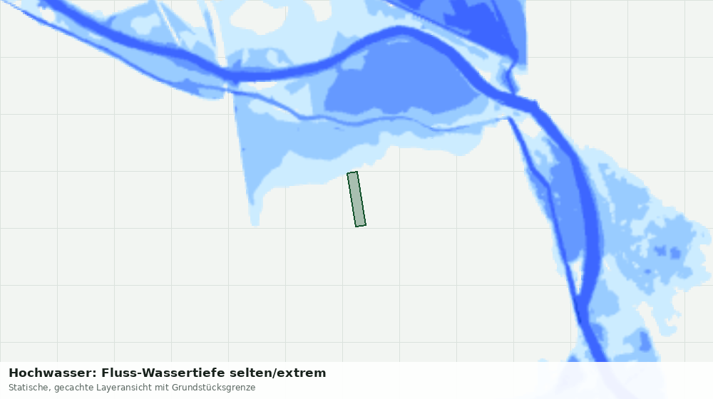 Statische Kartenansicht: Hochwasser: Fluss-Wassertiefe selten/extrem