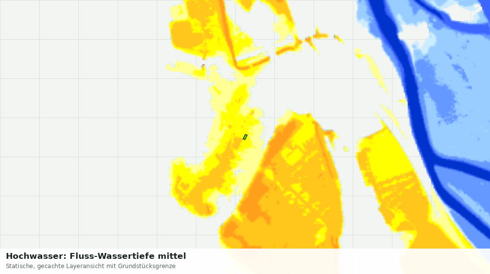 Statische Kartenansicht: Hochwasser: Fluss-Wassertiefe mittel