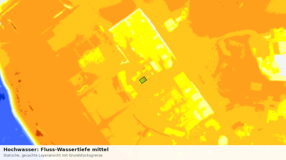 Statische Kartenansicht: Hochwasser: Fluss-Wassertiefe mittel
