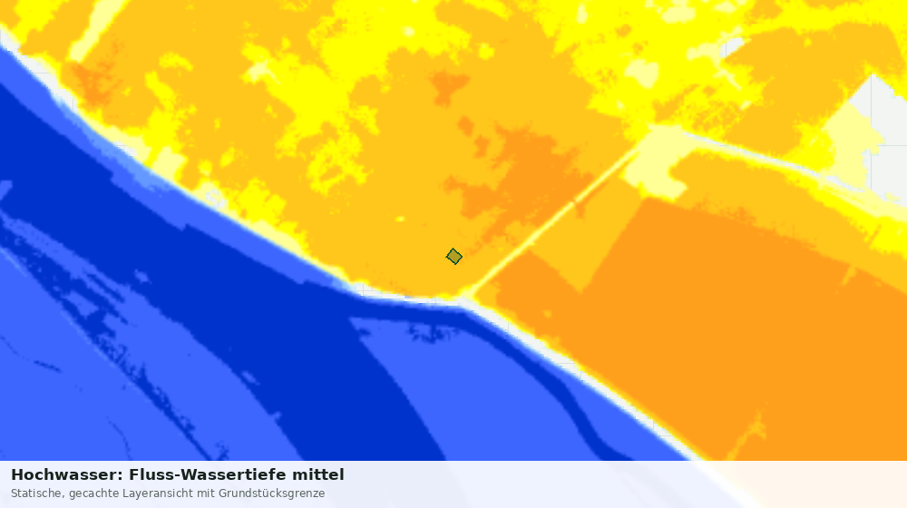 Statische Kartenansicht: Hochwasser: Fluss-Wassertiefe mittel