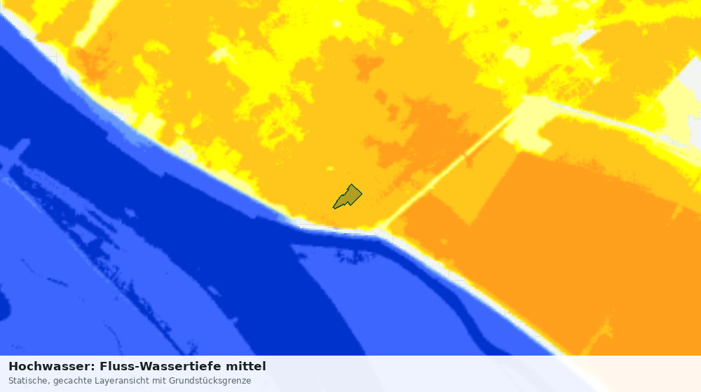 Statische Kartenansicht: Hochwasser: Fluss-Wassertiefe mittel