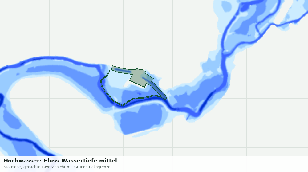 Statische Kartenansicht: Hochwasser: Fluss-Wassertiefe mittel