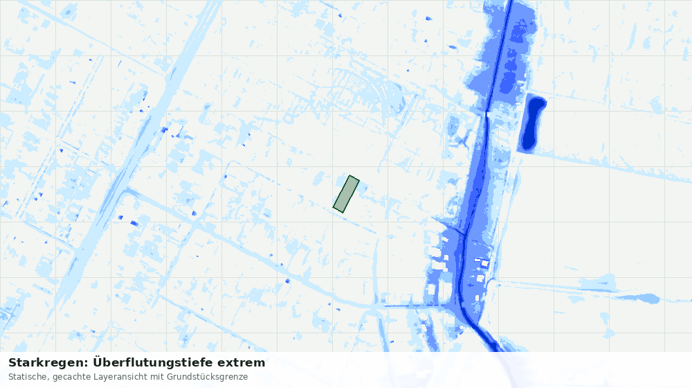 Statische Kartenansicht: Starkregen: Überflutungstiefe extrem