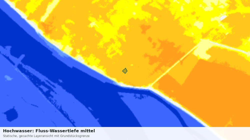 Statische Kartenansicht: Hochwasser: Fluss-Wassertiefe mittel