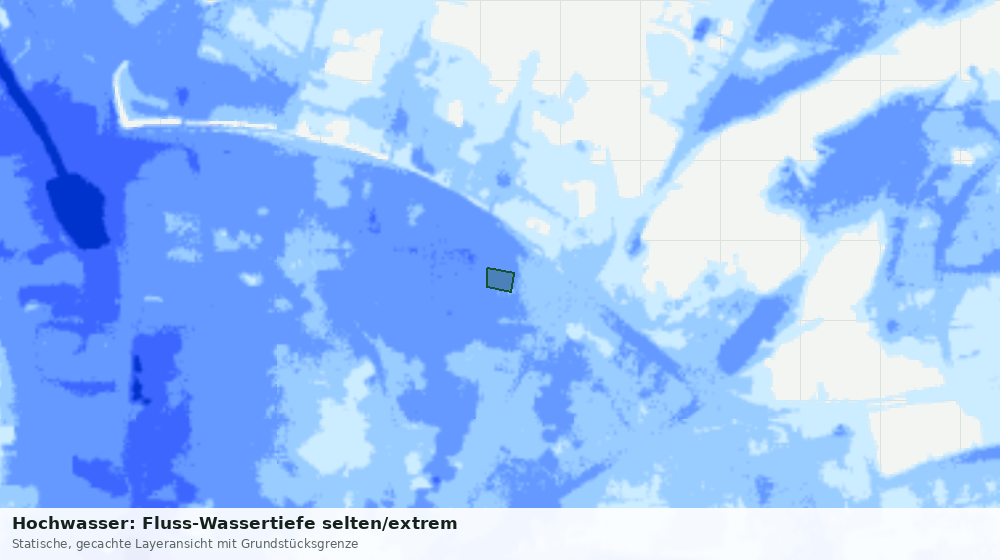 Statische Kartenansicht: Hochwasser: Fluss-Wassertiefe selten/extrem