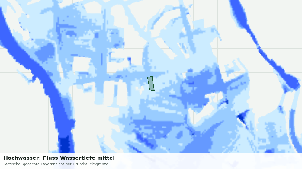 Statische Kartenansicht: Hochwasser: Fluss-Wassertiefe mittel