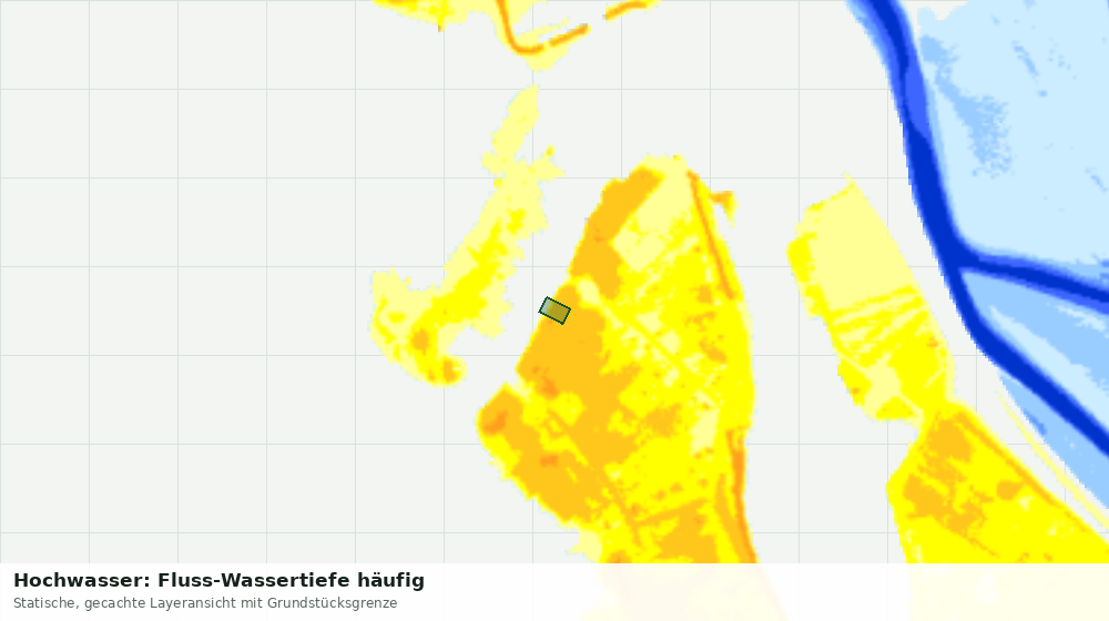 Statische Kartenansicht: Hochwasser: Fluss-Wassertiefe häufig