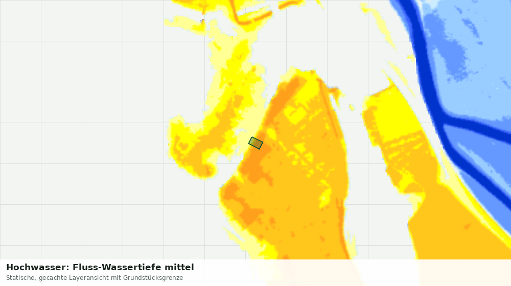 Statische Kartenansicht: Hochwasser: Fluss-Wassertiefe mittel