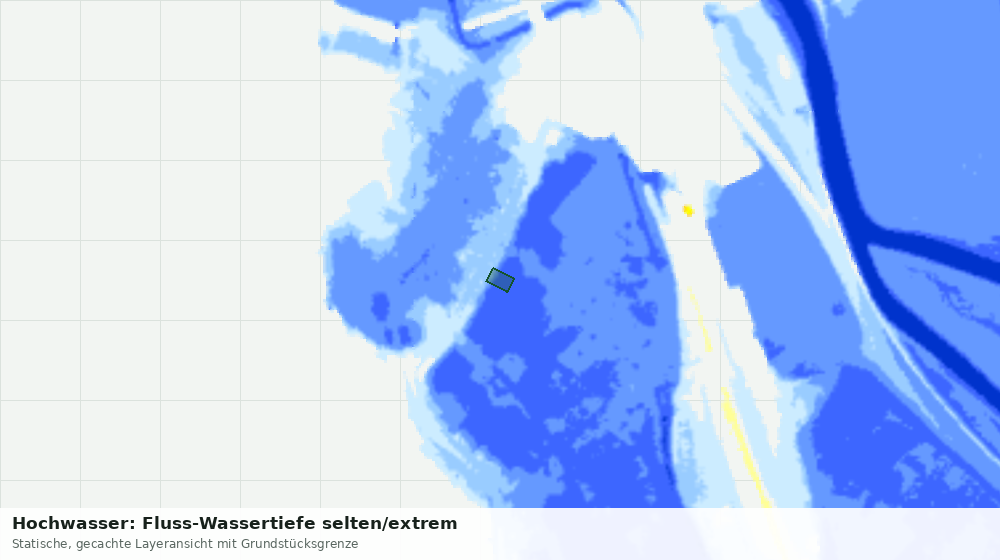 Statische Kartenansicht: Hochwasser: Fluss-Wassertiefe selten/extrem