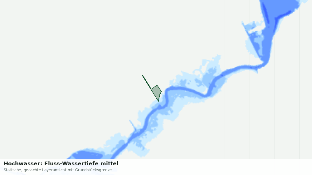 Statische Kartenansicht: Hochwasser: Fluss-Wassertiefe mittel