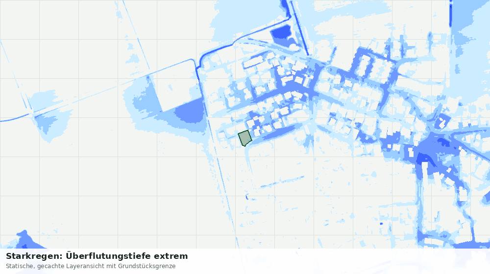 Statische Kartenansicht: Starkregen: Überflutungstiefe extrem
