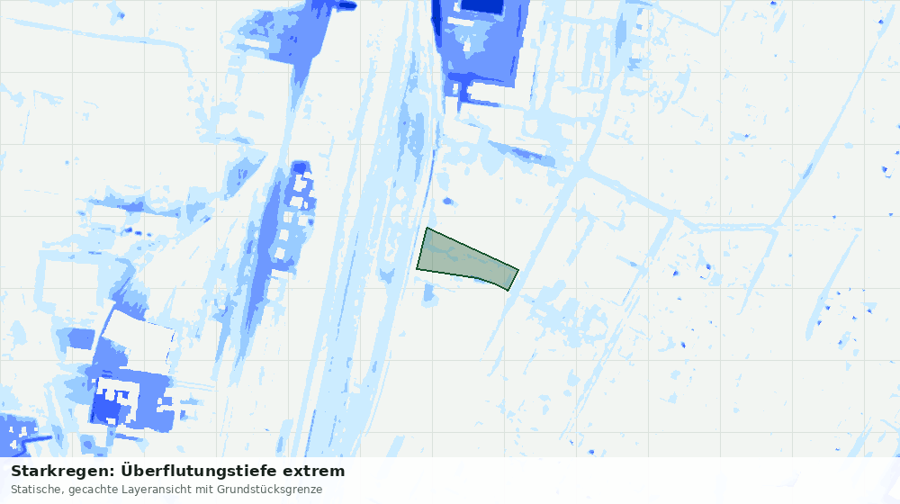 Statische Kartenansicht: Starkregen: Überflutungstiefe extrem