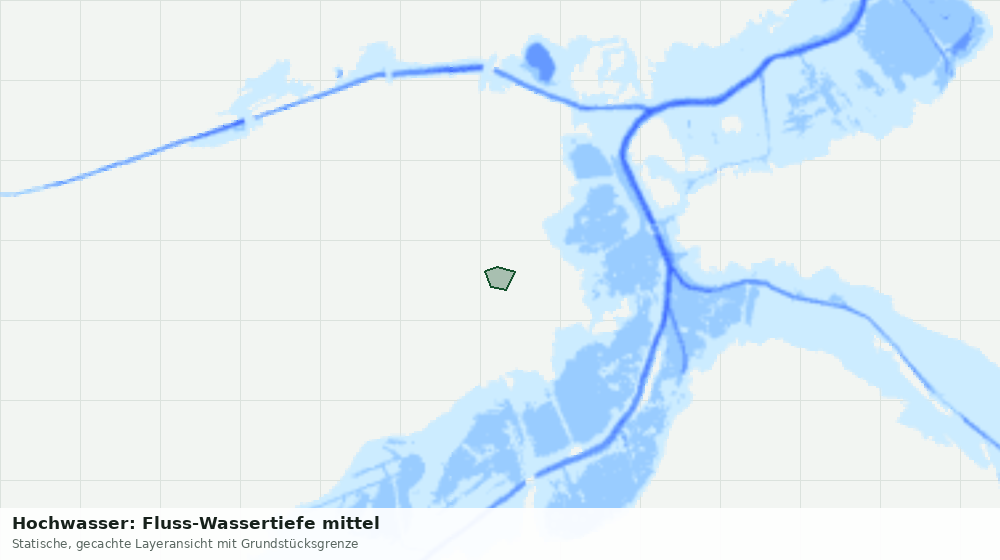 Statische Kartenansicht: Hochwasser: Fluss-Wassertiefe mittel
