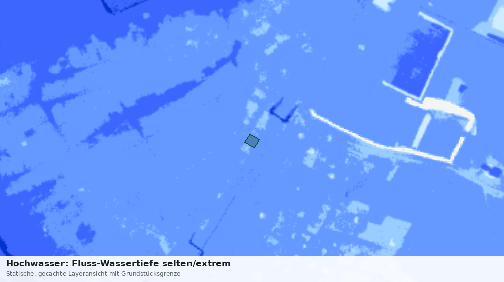 Statische Kartenansicht: Hochwasser: Fluss-Wassertiefe selten/extrem