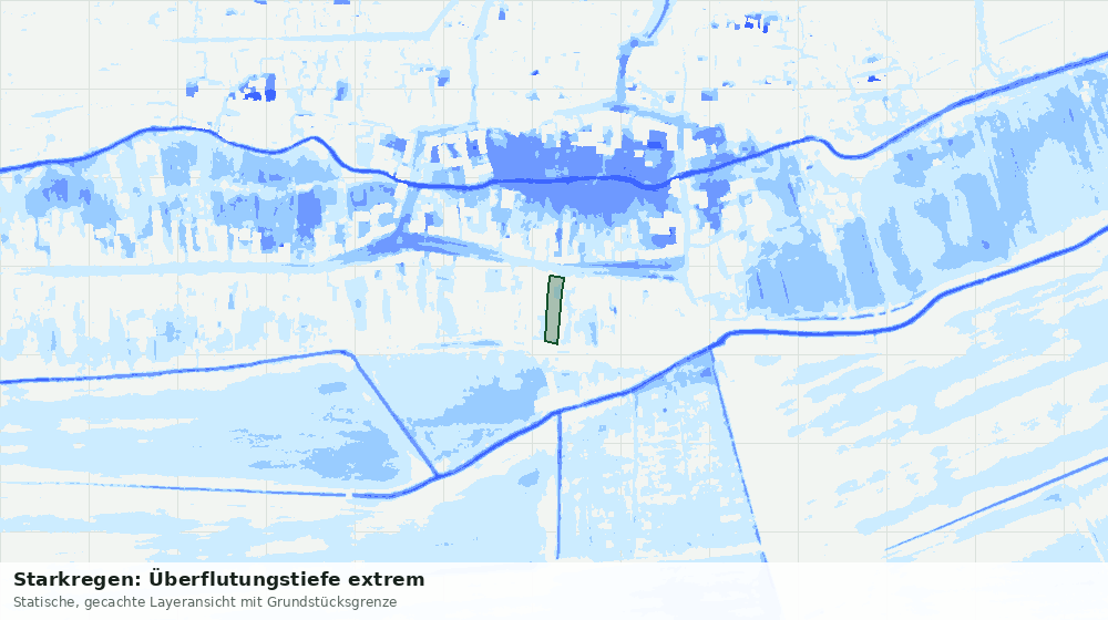 Statische Kartenansicht: Starkregen: Überflutungstiefe extrem
