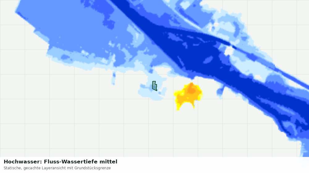 Statische Kartenansicht: Hochwasser: Fluss-Wassertiefe mittel