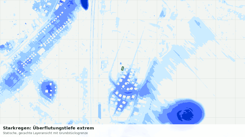 Statische Kartenansicht: Starkregen: Überflutungstiefe extrem