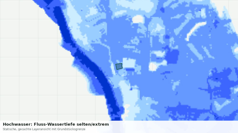 Statische Kartenansicht: Hochwasser: Fluss-Wassertiefe selten/extrem