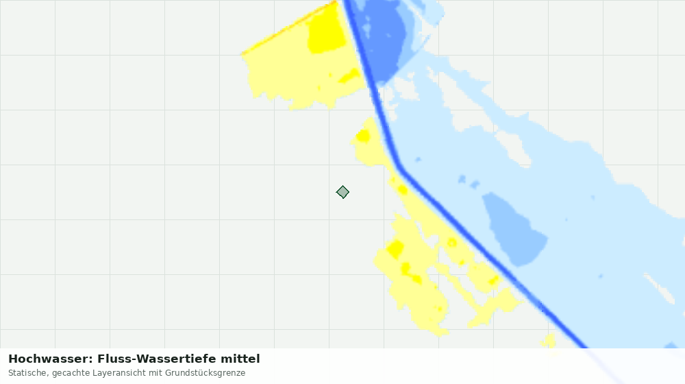 Statische Kartenansicht: Hochwasser: Fluss-Wassertiefe mittel