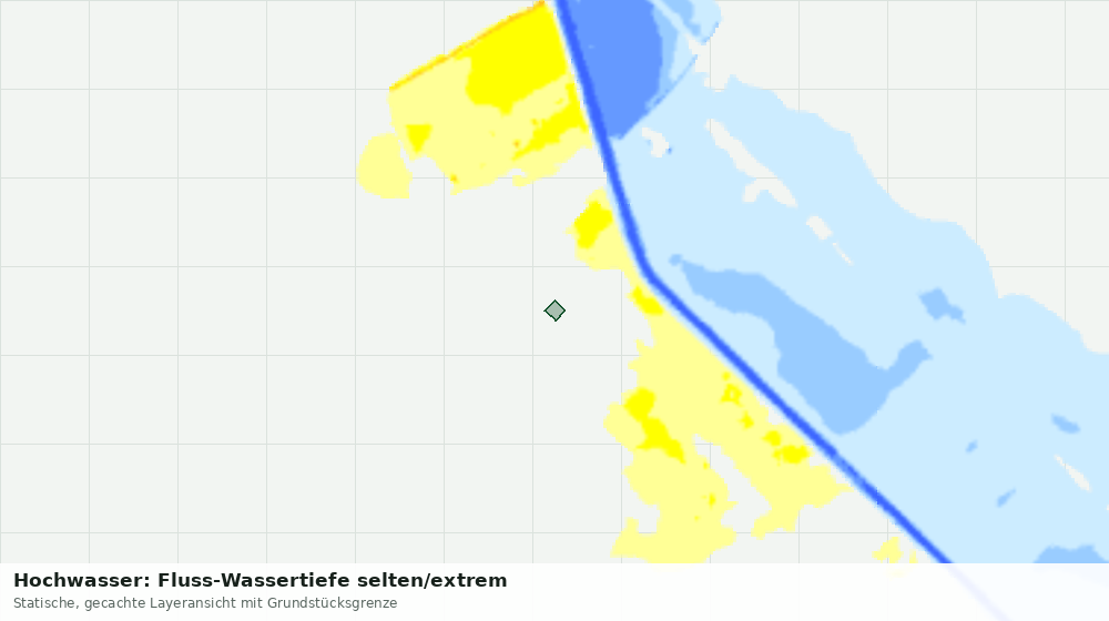 Statische Kartenansicht: Hochwasser: Fluss-Wassertiefe selten/extrem
