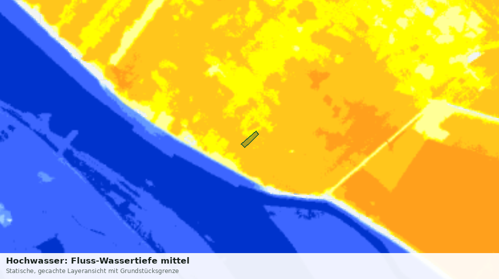 Statische Kartenansicht: Hochwasser: Fluss-Wassertiefe mittel
