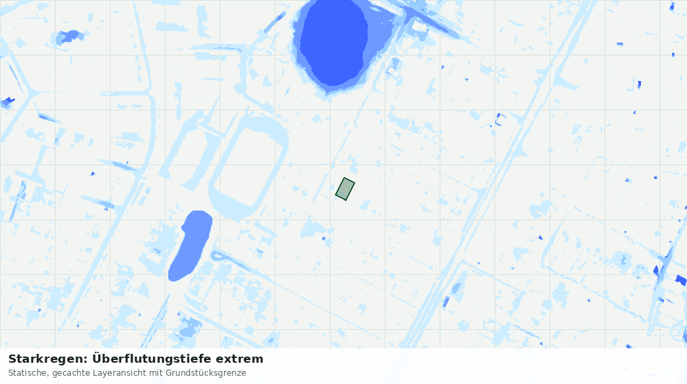 Statische Kartenansicht: Starkregen: Überflutungstiefe extrem