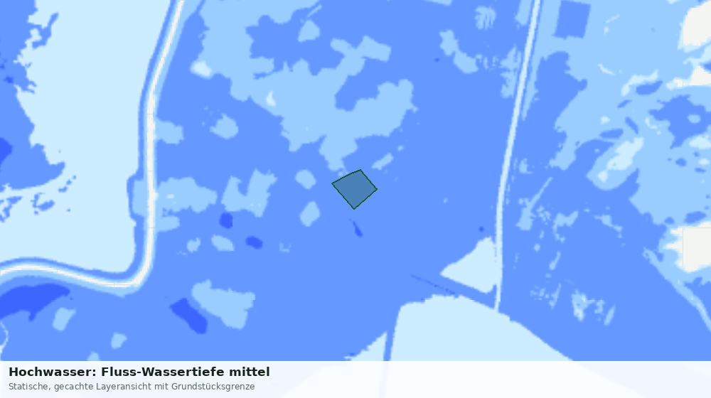 Statische Kartenansicht: Hochwasser: Fluss-Wassertiefe mittel