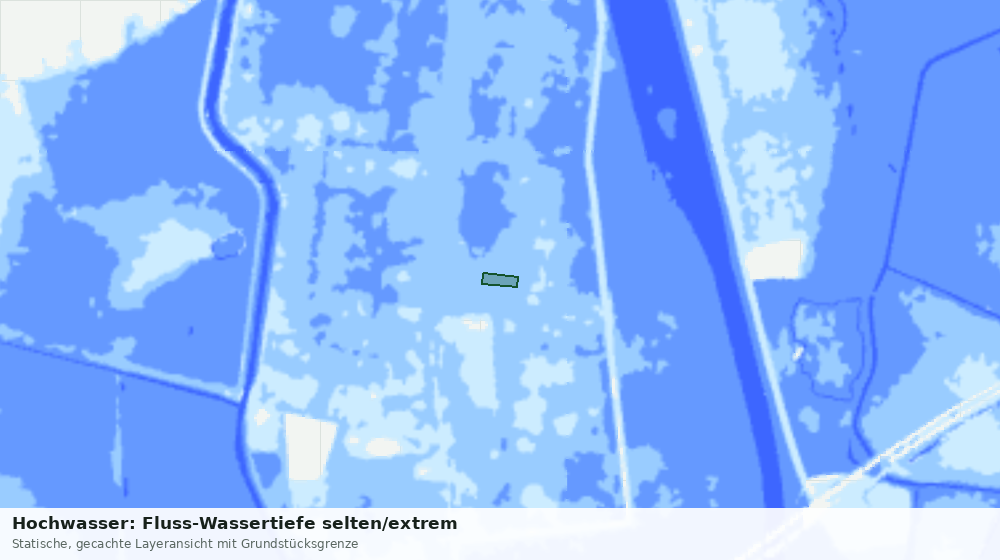 Statische Kartenansicht: Hochwasser: Fluss-Wassertiefe selten/extrem