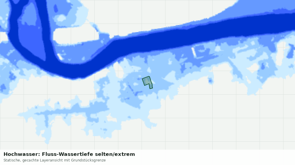 Statische Kartenansicht: Hochwasser: Fluss-Wassertiefe selten/extrem