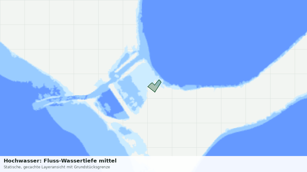 Statische Kartenansicht: Hochwasser: Fluss-Wassertiefe mittel