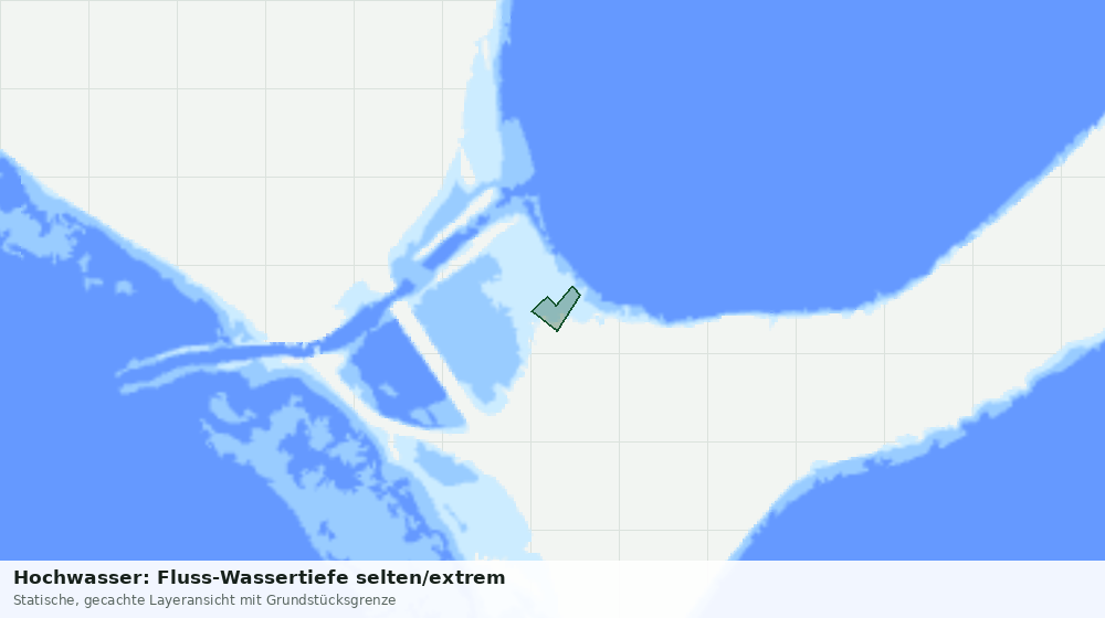 Statische Kartenansicht: Hochwasser: Fluss-Wassertiefe selten/extrem