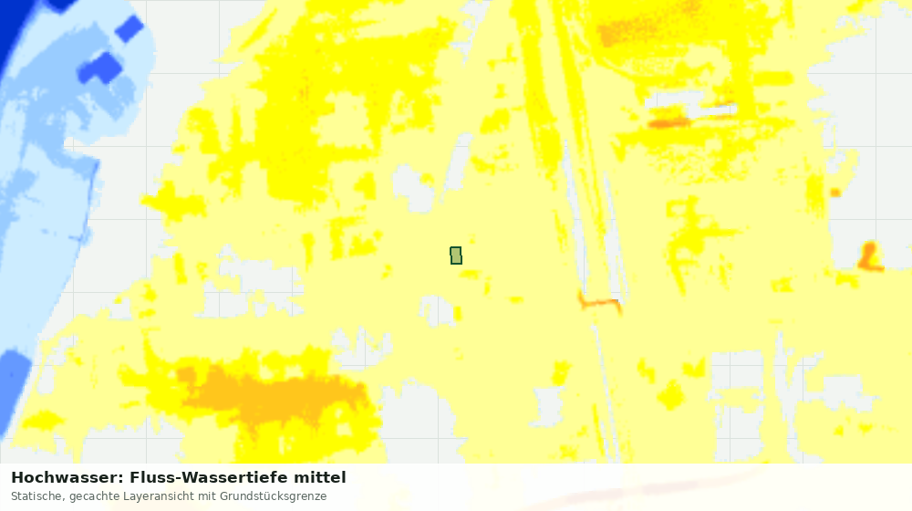 Statische Kartenansicht: Hochwasser: Fluss-Wassertiefe mittel