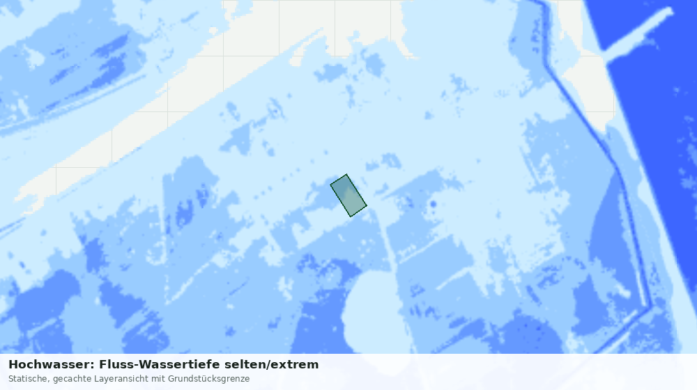 Statische Kartenansicht: Hochwasser: Fluss-Wassertiefe selten/extrem
