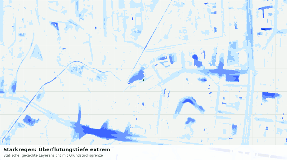 Statische Kartenansicht: Starkregen: Überflutungstiefe extrem