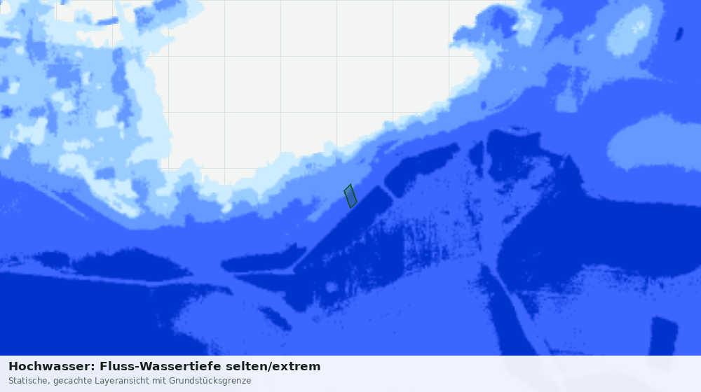 Statische Kartenansicht: Hochwasser: Fluss-Wassertiefe selten/extrem