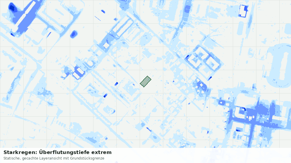 Statische Kartenansicht: Starkregen: Überflutungstiefe extrem