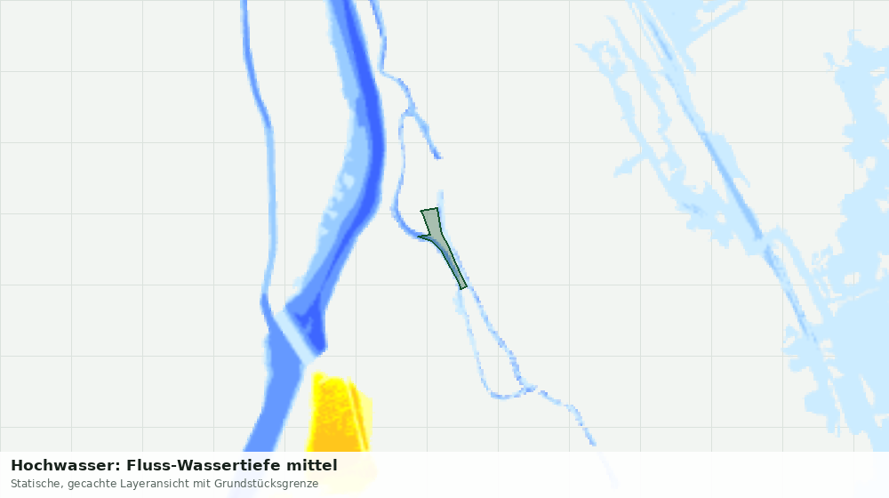 Statische Kartenansicht: Hochwasser: Fluss-Wassertiefe mittel