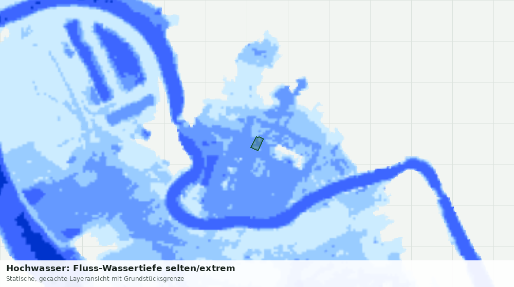 Statische Kartenansicht: Hochwasser: Fluss-Wassertiefe selten/extrem