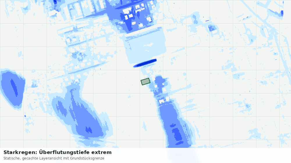Statische Kartenansicht: Starkregen: Überflutungstiefe extrem