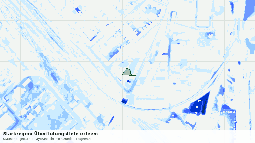 Statische Kartenansicht: Starkregen: Überflutungstiefe extrem