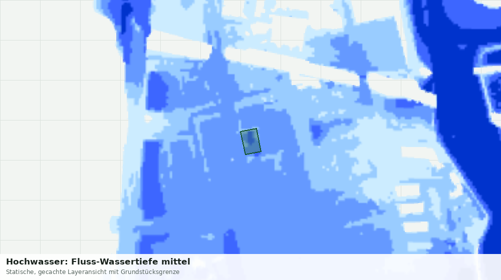 Statische Kartenansicht: Hochwasser: Fluss-Wassertiefe mittel