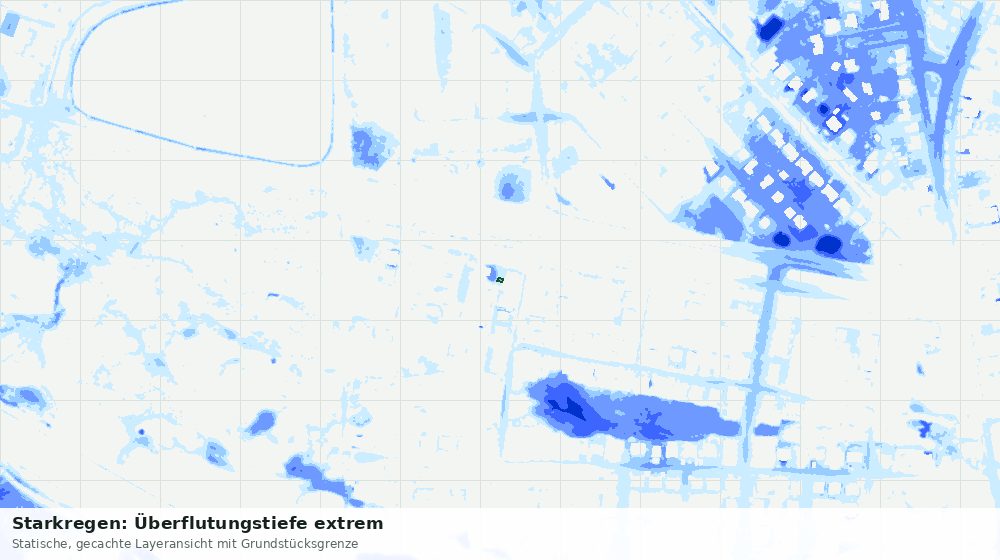 Statische Kartenansicht: Starkregen: Überflutungstiefe extrem
