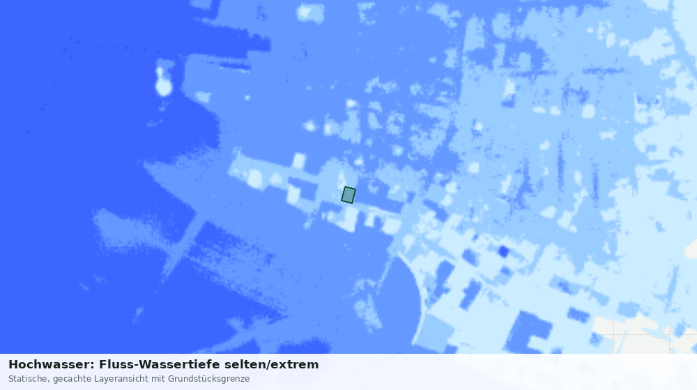 Statische Kartenansicht: Hochwasser: Fluss-Wassertiefe selten/extrem