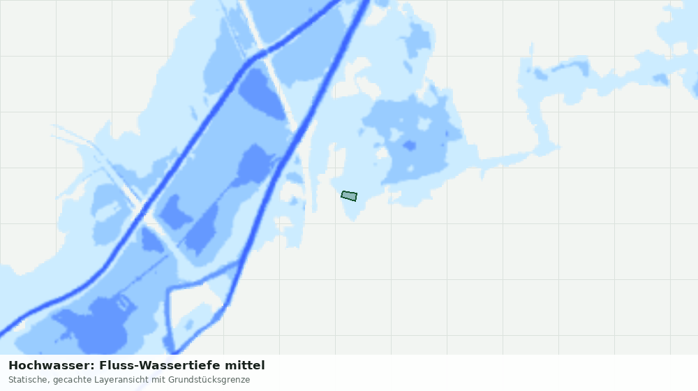 Statische Kartenansicht: Hochwasser: Fluss-Wassertiefe mittel