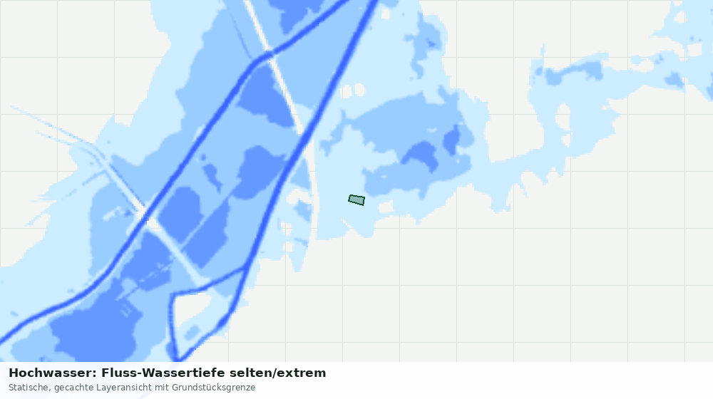 Statische Kartenansicht: Hochwasser: Fluss-Wassertiefe selten/extrem
