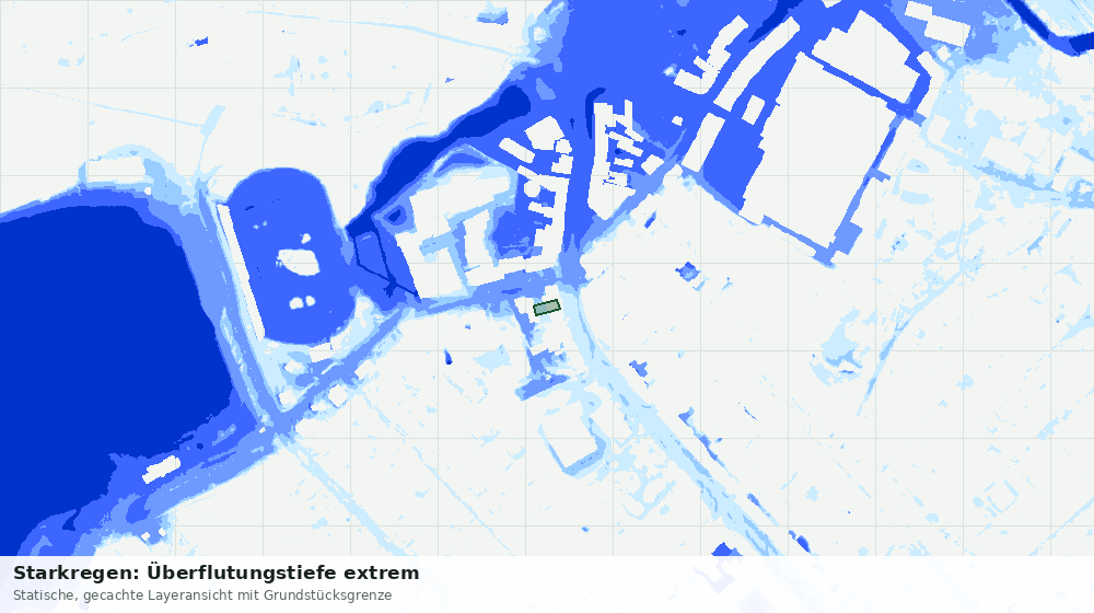 Statische Kartenansicht: Starkregen: Überflutungstiefe extrem