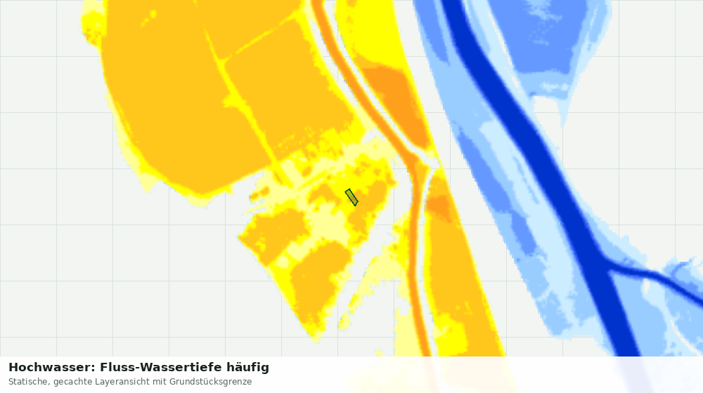 Statische Kartenansicht: Hochwasser: Fluss-Wassertiefe häufig